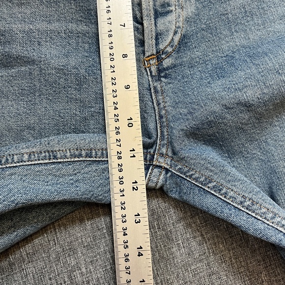 Agolde Riley Distressed Straight Button Fly Jeans - Women's Size 26 - Blue - Picture 8 of 9